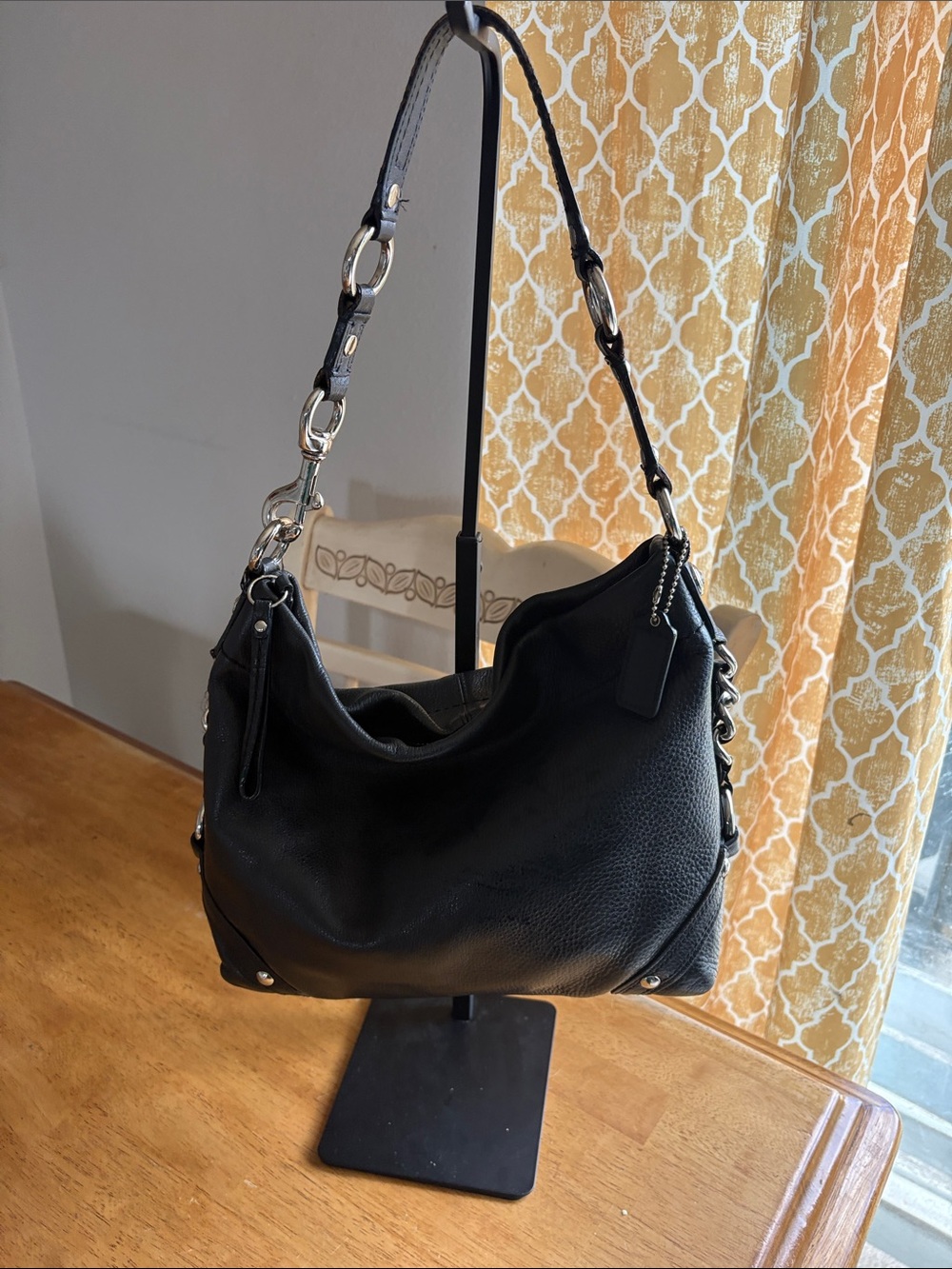 Coach 2011 Carly Black Leather Shoulder Hobo